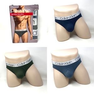 💖MEGA SALE💖Calvin Klein Mens Underwear Microfiber 3-Pack Brief Blue NP22110462